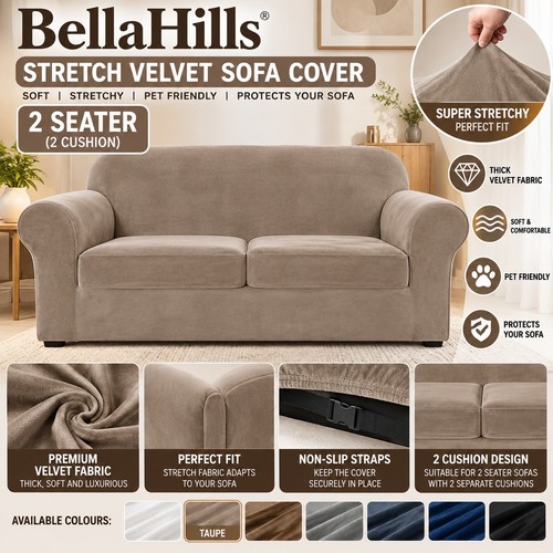 Bellahills velvet sofa cover - sofa, 2